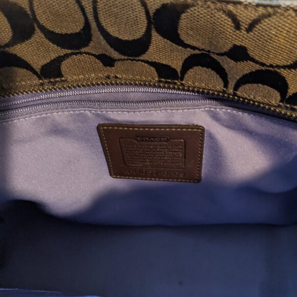 Coach Brown and Gold Patchwork Handbag HO5J-8F69 - Picture 6 of 6